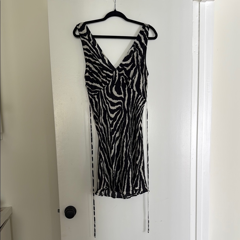 Realisation Par Zebra Print Mini Dress - Black and White